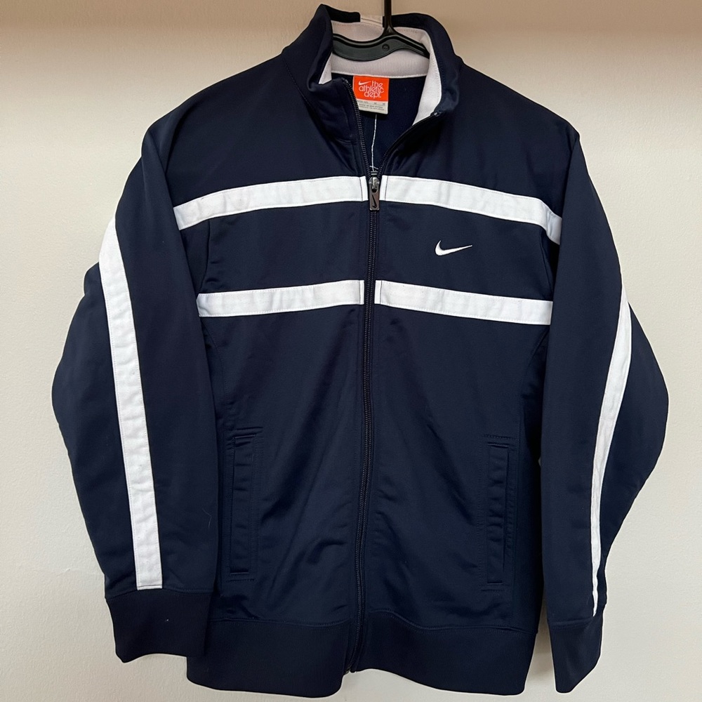 Kids Nike Zip up Sweater Blu and White